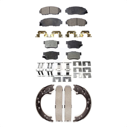 Semi-Metallic Brake Pads And Parking Shoes Front Rear Kit For Acura RDX