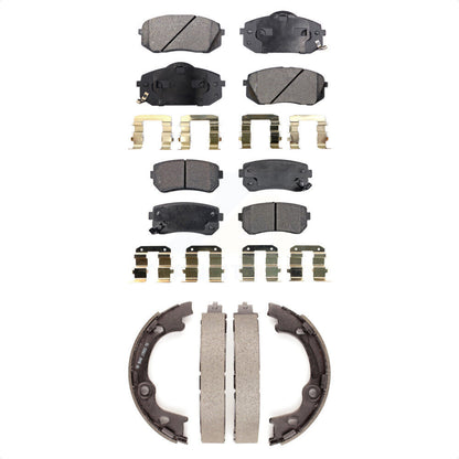 Semi-Metallic Brake Pads And Parking Shoes Front Rear Kit For Hyundai Tucson FWD