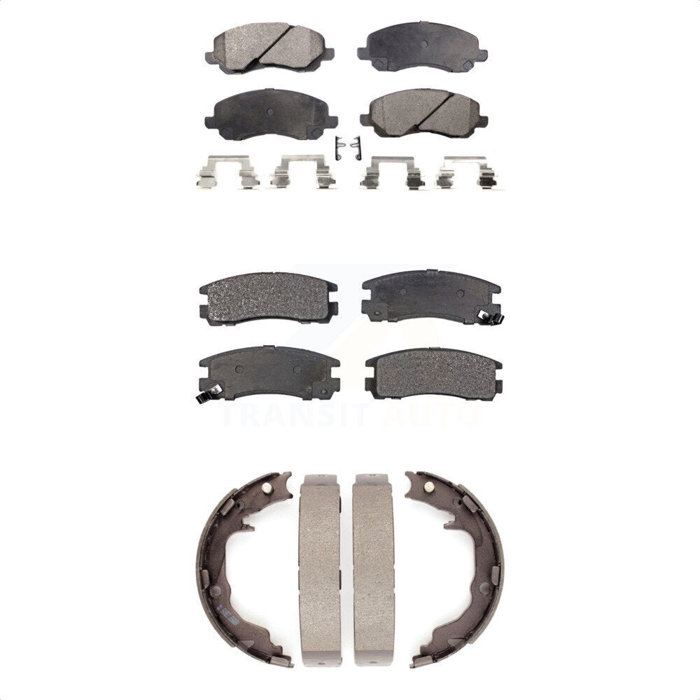 Semi-Metallic Brake Pads And Parking Shoes Front Rear Kit For Mitsubishi Eclipse