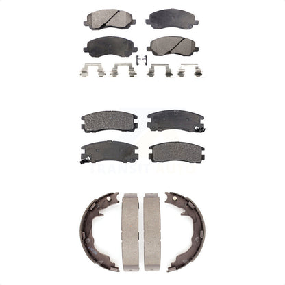 Semi-Metallic Brake Pads And Parking Shoes Front Rear Kit For Mitsubishi Eclipse