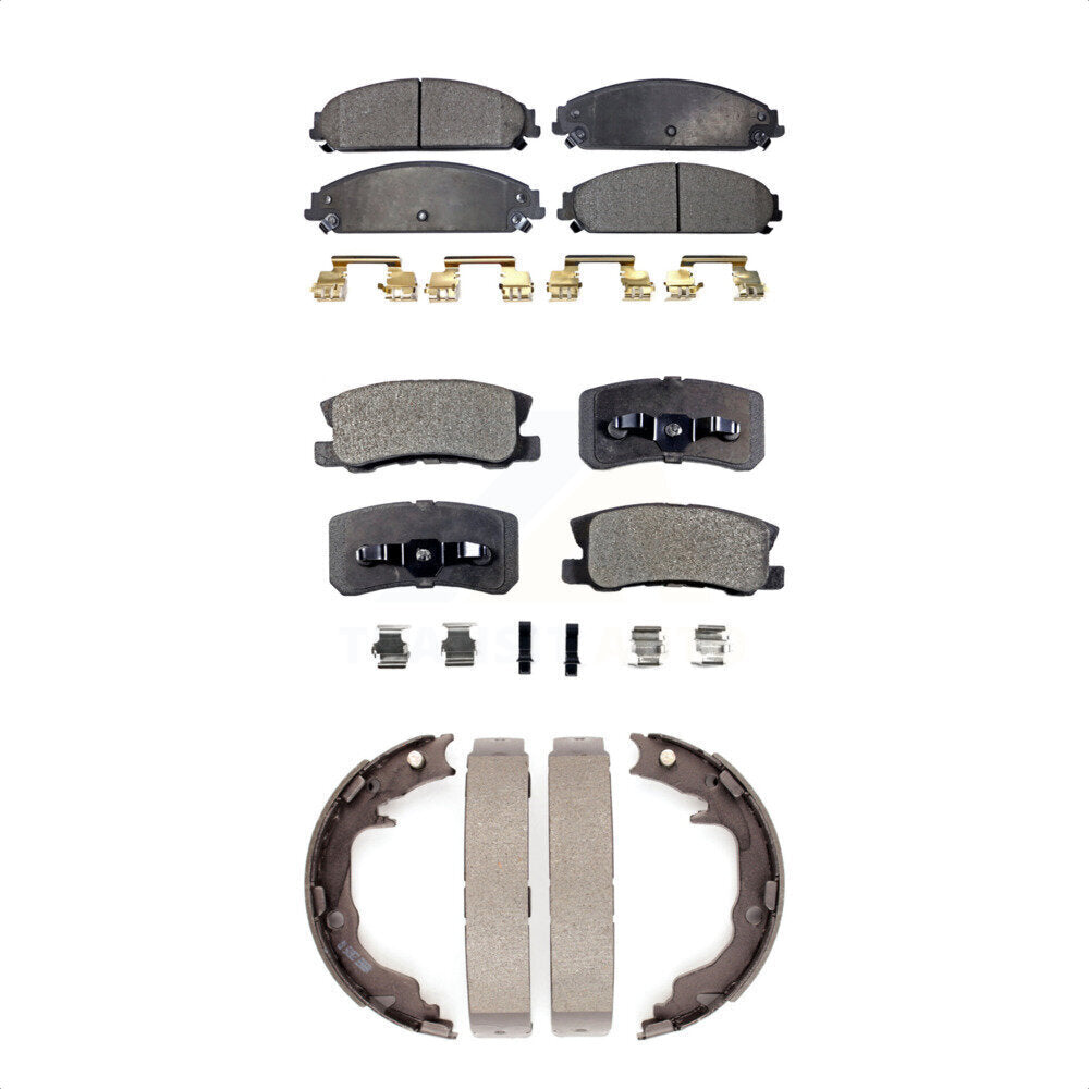 Semi-Metallic Brake Pads And Parking Shoe Front Rear Kit For Dodge Caliber SRT-4