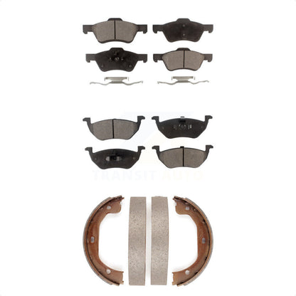 Semi-Metallic Brake Pads And Parking Shoe Front Rear Kit For Ford Escape Mercury