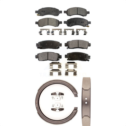 Semi-Metallic Brake Pads & Parking Shoe Front Rear Kit For Chevrolet Trailblazer