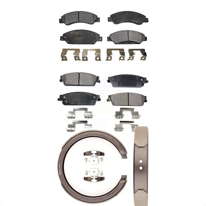 Semi-Metallic Brake Pads Parking Shoe Front Rear Kit For Chevrolet Avalanche GMC