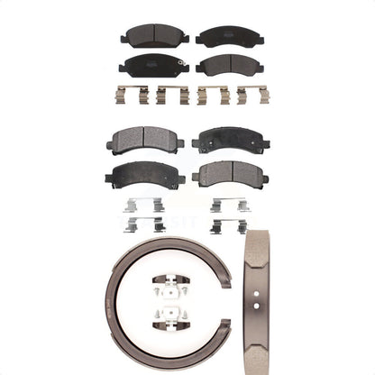 Semi-Metallic Brake Pads Parking Shoes Front Rear Kit For Chevrolet Express 1500