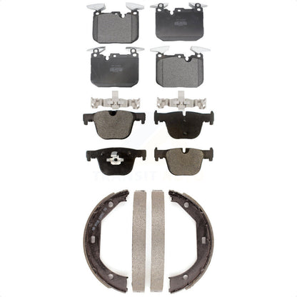 Semi-Metallic Brake Pads Parking Shoe Front Rear Kit For BMW 340i xDrive 435i GT