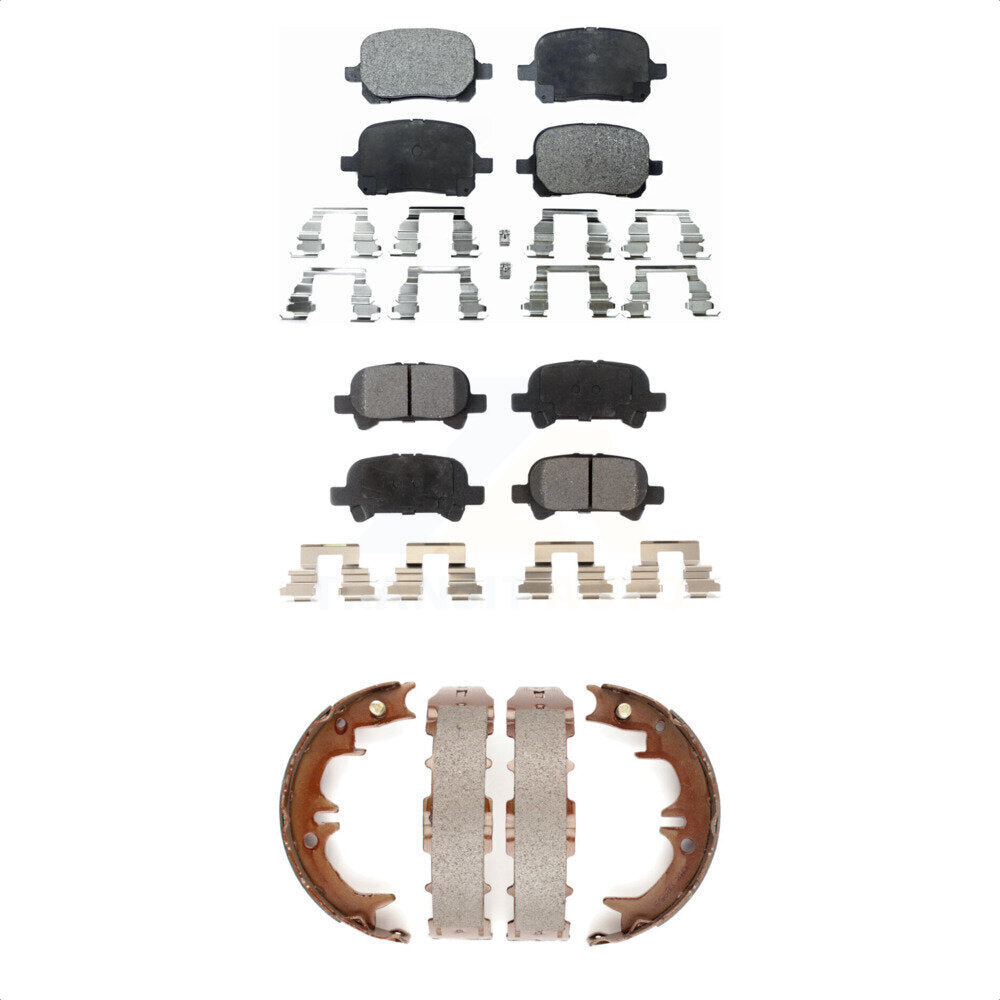 Semi-Metallic Brake Pads And Parking Shoe Front Rear Kit For Toyota Camry Solara