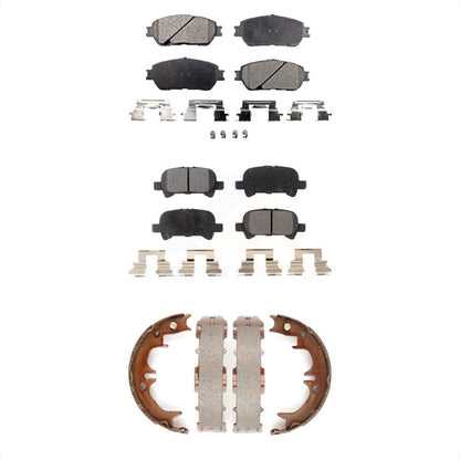 Semi-Metallic Brake Pads And Parking Shoe Front Rear Kit For Toyota Camry Solara