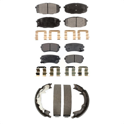 Semi-Metallic Brake Pads And Parking Shoes Front Rear Kit For Kia Forte Koup