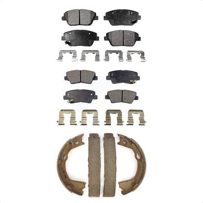 Semi-Metallic Brake Pads And Parking Shoes Front Rear Kit For Hyundai Sonata Kia