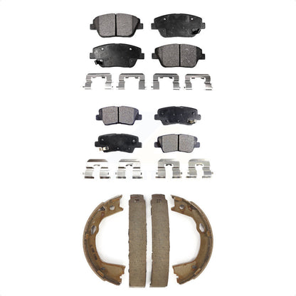 Semi-Metallic Brake Pads And Parking Shoes Front Rear Kit For Kia Optima