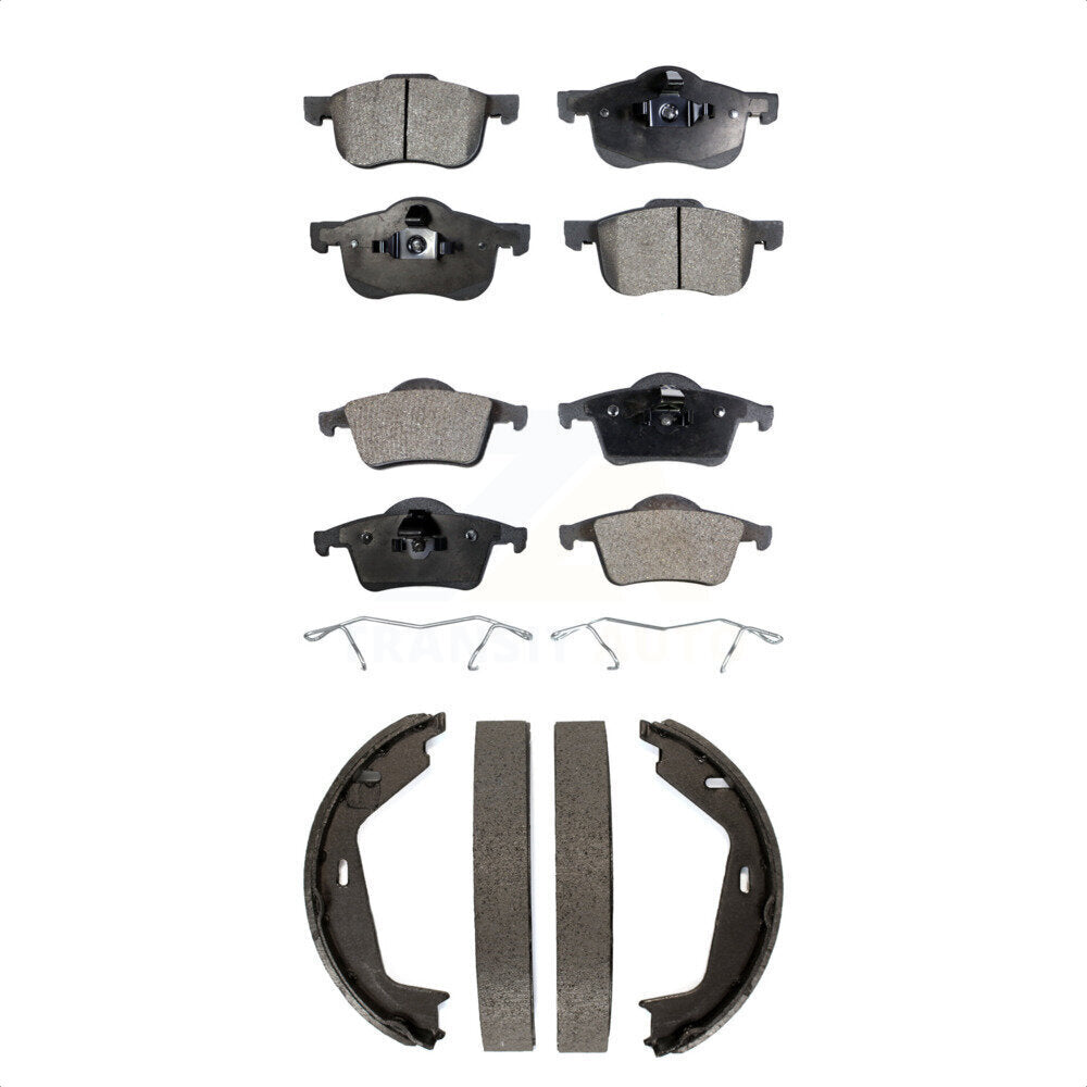 Semi-Metallic Brake Pads And Parking Shoes Front Rear Kit For Volvo XC70 S80