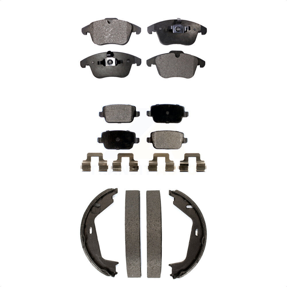 Semi-Metallic Brake Pads Parking Shoe Front Rear Kit For 2007-2009 Volvo S80 FWD