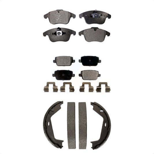 Semi-Metallic Brake Pads Parking Shoe Front Rear Kit For 2007-2009 Volvo S80 FWD