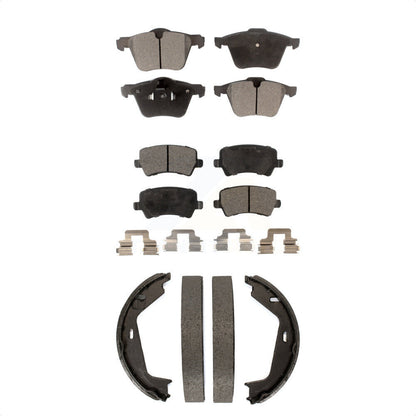 Semi-Metallic Brake Pads Parking Shoe Front Rear Kit For 2007-2009 Volvo S80 AWD
