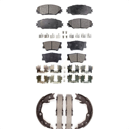 Semi-Metallic Brake Pads Parking Shoe Front Rear Kit For Toyota RAV4 Matrix Vibe