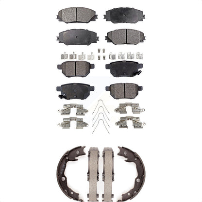 Semi-Metallic Brake Pads & Parking Shoe Front Rear Kit For Toyota Matrix Pontiac