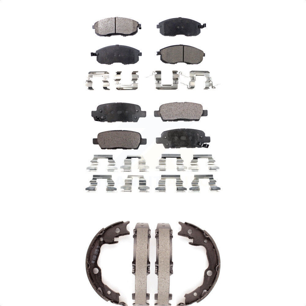Semi-Metallic Brake Pads And Parking Shoes Front Rear Kit For Nissan Sentra Juke