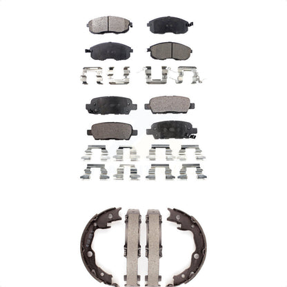 Semi-Metallic Brake Pads And Parking Shoes Front Rear Kit For Nissan Sentra Juke