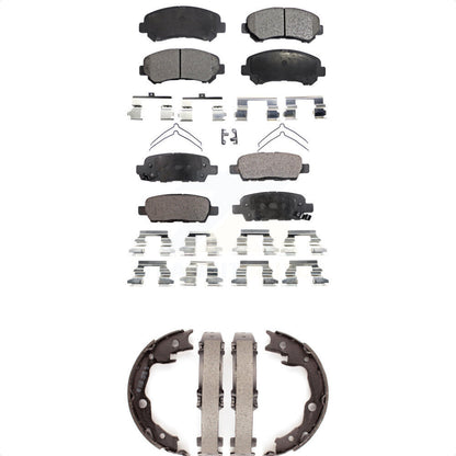 Semi-Metallic Brake Pads And Parking Shoe Front Rear Kit For Nissan Rogue Sentra