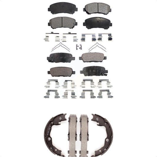 Semi-Metallic Brake Pads And Parking Shoe Front Rear Kit For Nissan Rogue Sentra