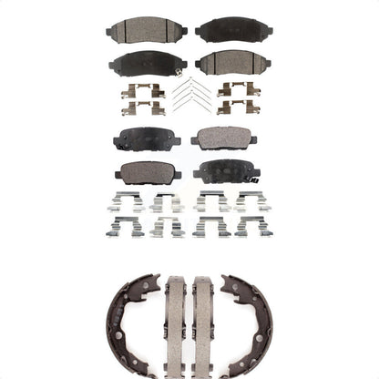 Semi-Metallic Brake Pads And Parking Shoes Front Rear Kit For Nissan LEAF