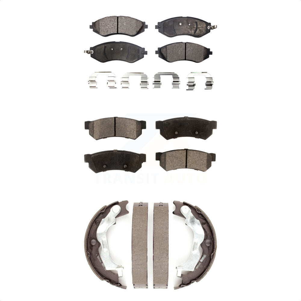 Semi-Metallic Brake Pads And Parking Shoe Front Rear Kit For Suzuki Forenza Reno