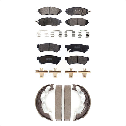 Semi-Metallic Brake Pads And Parking Shoes Front Rear Kit For Chevrolet Spark EV