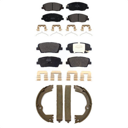 Semi-Metallic Brake Pads And Parking Shoe Front Rear Kit For Hyundai Santa Fe XL