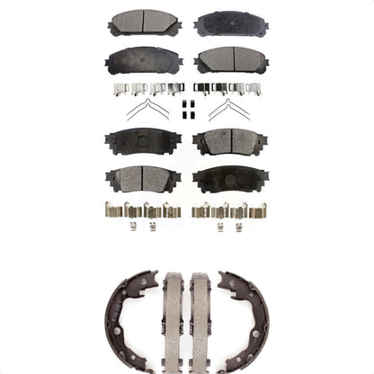 Semi-Metallic Brake Pads And Parking Shoes Front Rear Kit For Toyota Camry TRD