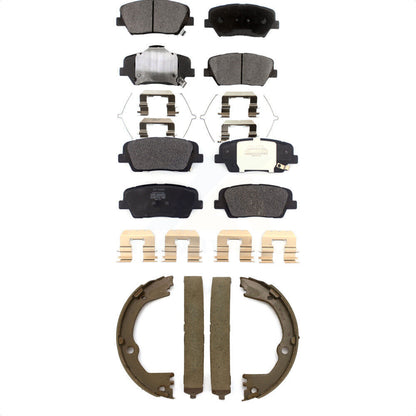 Semi-Metallic Brake Pads Parking Shoes Front Rear Kit For Hyundai Santa Fe Sport