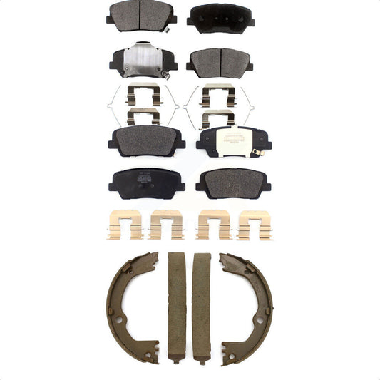 Semi-Metallic Brake Pads Parking Shoes Front Rear Kit For Hyundai Santa Fe Sport