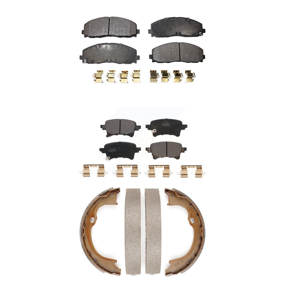 Semi-Metallic Brake Pads Parking Shoe Front Rear Kit For Jeep Wrangler Gladiator
