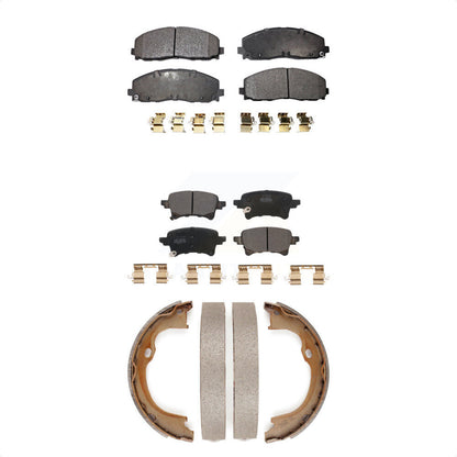 Semi-Metallic Brake Pads Parking Shoe Front Rear Kit For Jeep Wrangler Gladiator