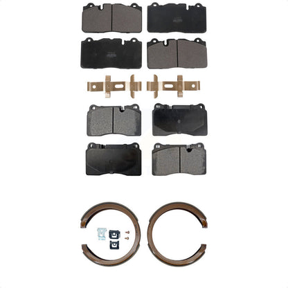 Semi-Metallic Brake Pads And Parking Shoes Front Rear Kit For Chevrolet Corvette