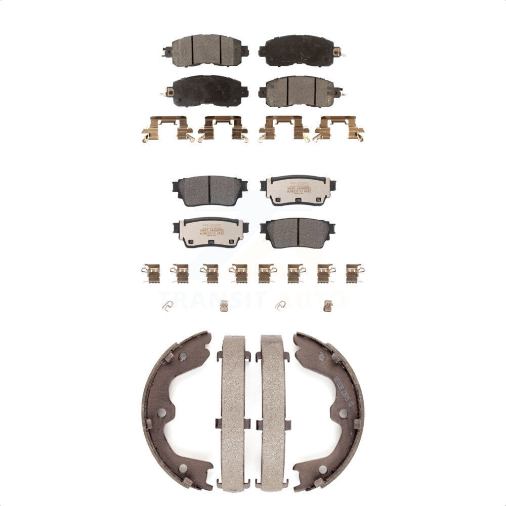 Semi-Metallic Brake Pads And Parking Shoes Front Rear Kit For Nissan Altima