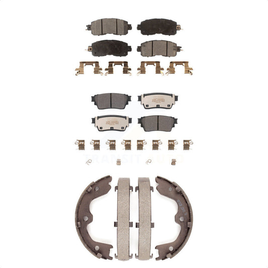 Semi-Metallic Brake Pads And Parking Shoes Front Rear Kit For Nissan Altima