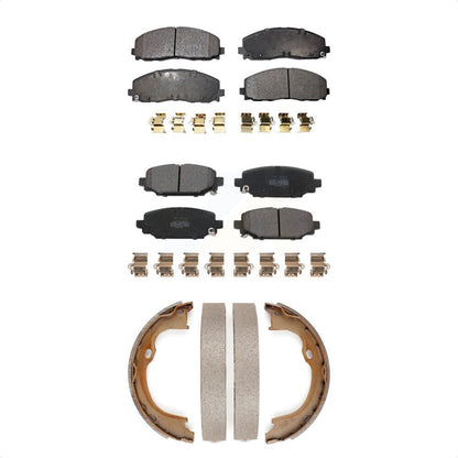 Semi-Metallic Brake Pads And Parking Shoes Front Rear Kit For Jeep Wrangler