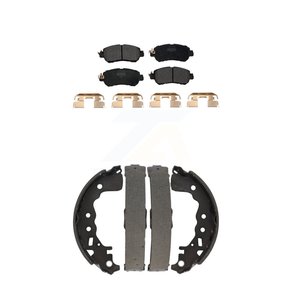Semi-Metallic Brake Pads And Drum Shoes Front Rear Kit For Nissan Kicks Versa
