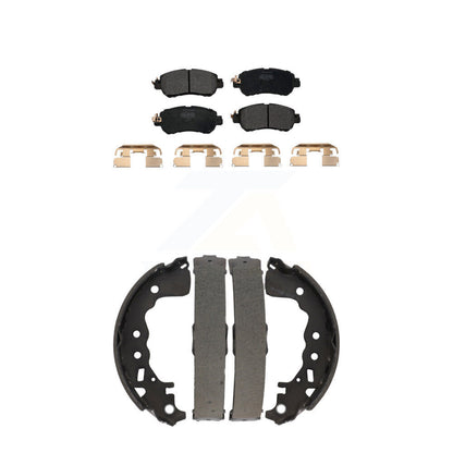 Semi-Metallic Brake Pads And Drum Shoes Front Rear Kit For Nissan Kicks Versa