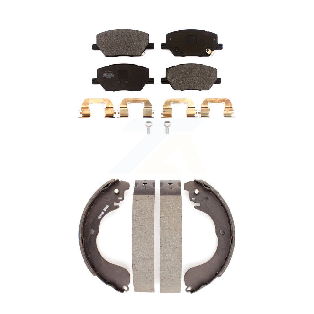 Semi-Metallic Brake Pads And Drum Shoes Front Rear Kit For Jeep Compass