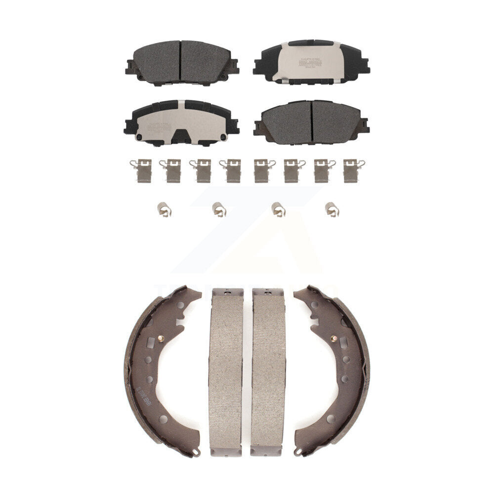 Semi-Metallic Brake Pads & Drum Shoe Front Rear Kit For 2019 Toyota Corolla 2.0L