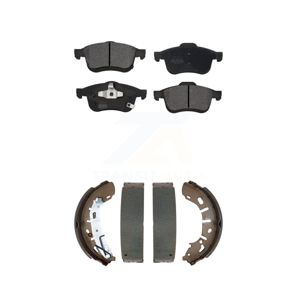 Semi-Metallic Brake Pads & Drum Shoe Front Rear Kit For 15-21 Ram ProMaster City