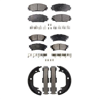 Semi-Metallic Brake Pads Parking Shoes Front Rear Kit For 2016-2020 Toyota Mirai