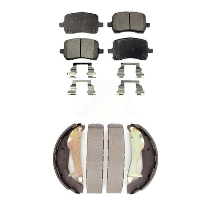 Semi-Metallic Brake Pads And Drum Shoes Front Rear Kit For 2010 Chevrolet HHR SS
