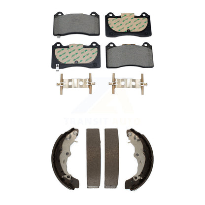Semi-Metallic Brake Pads & Drum Shoes Front Rear Kit For 2016-2018 Ford Focus RS