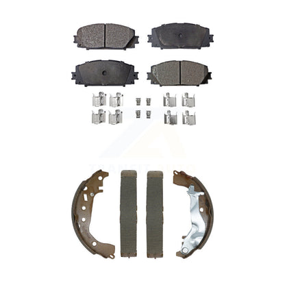 Semi-Metallic Brake Pads And Drum Shoes Front Rear Kit For Toyota Yaris