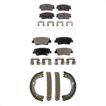Semi-Metallic Brake Pads And Parking Shoes Front Rear Kit For Hyundai Tucson Kia
