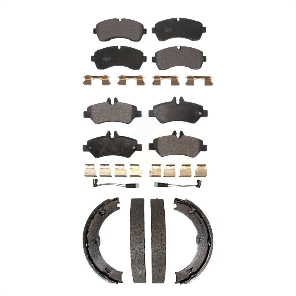 Semi-Metallic Brake Pads And Parking Shoe Front Rear Kit For Sprinter 3500 Dodge