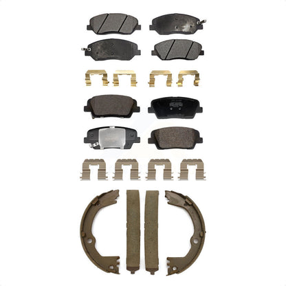 Semi-Metallic Brake Pads And Parking Shoe Front Rear Kit For Hyundai Santa Fe XL